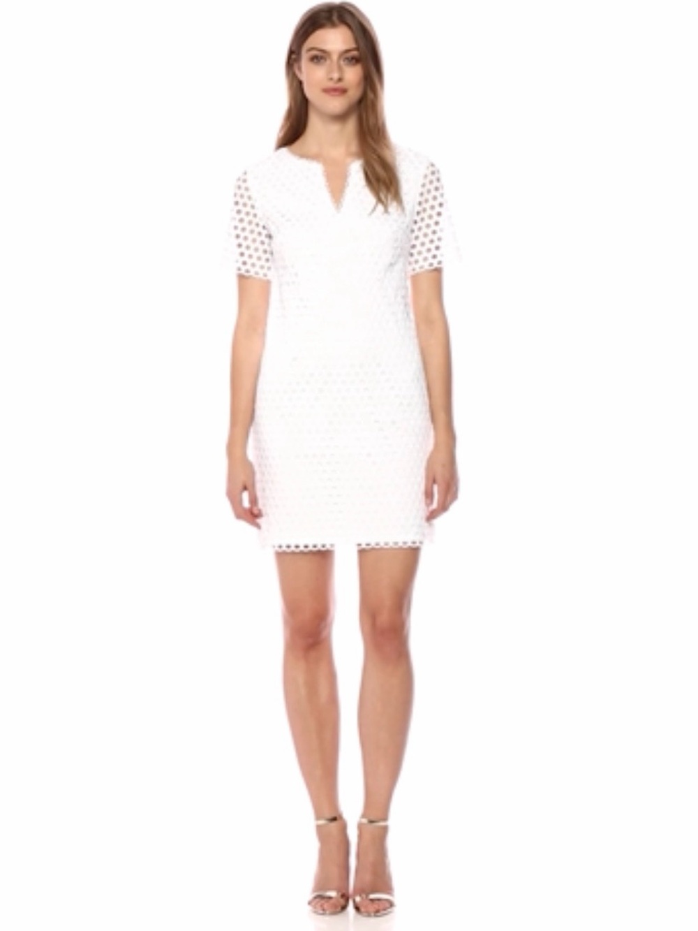 Trina Turk White Eyelet Museum Shift Dress